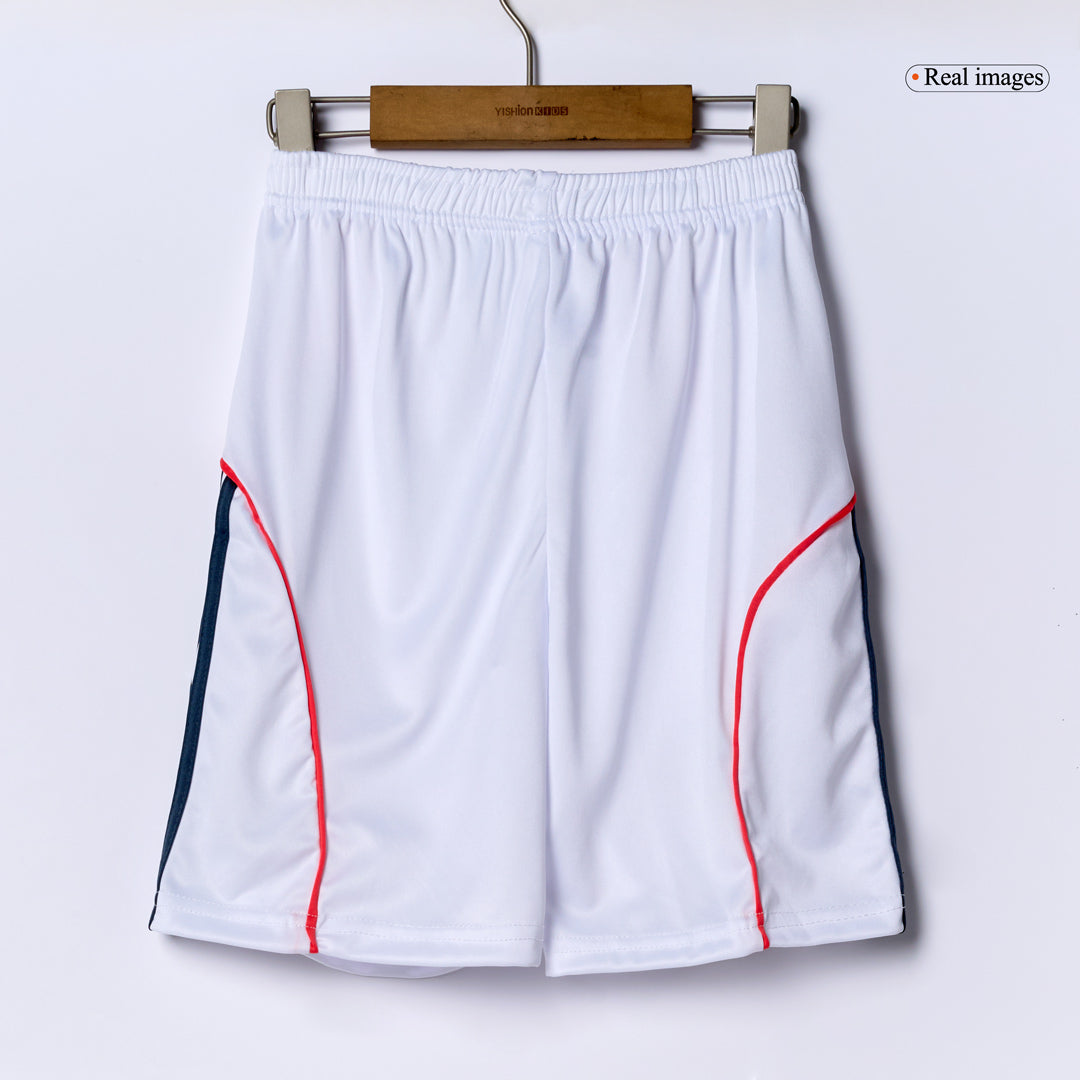 Maillot de football extérieur Bayern Munich 2025/26 pour enfant (maillot, short, chaussettes) Blanc