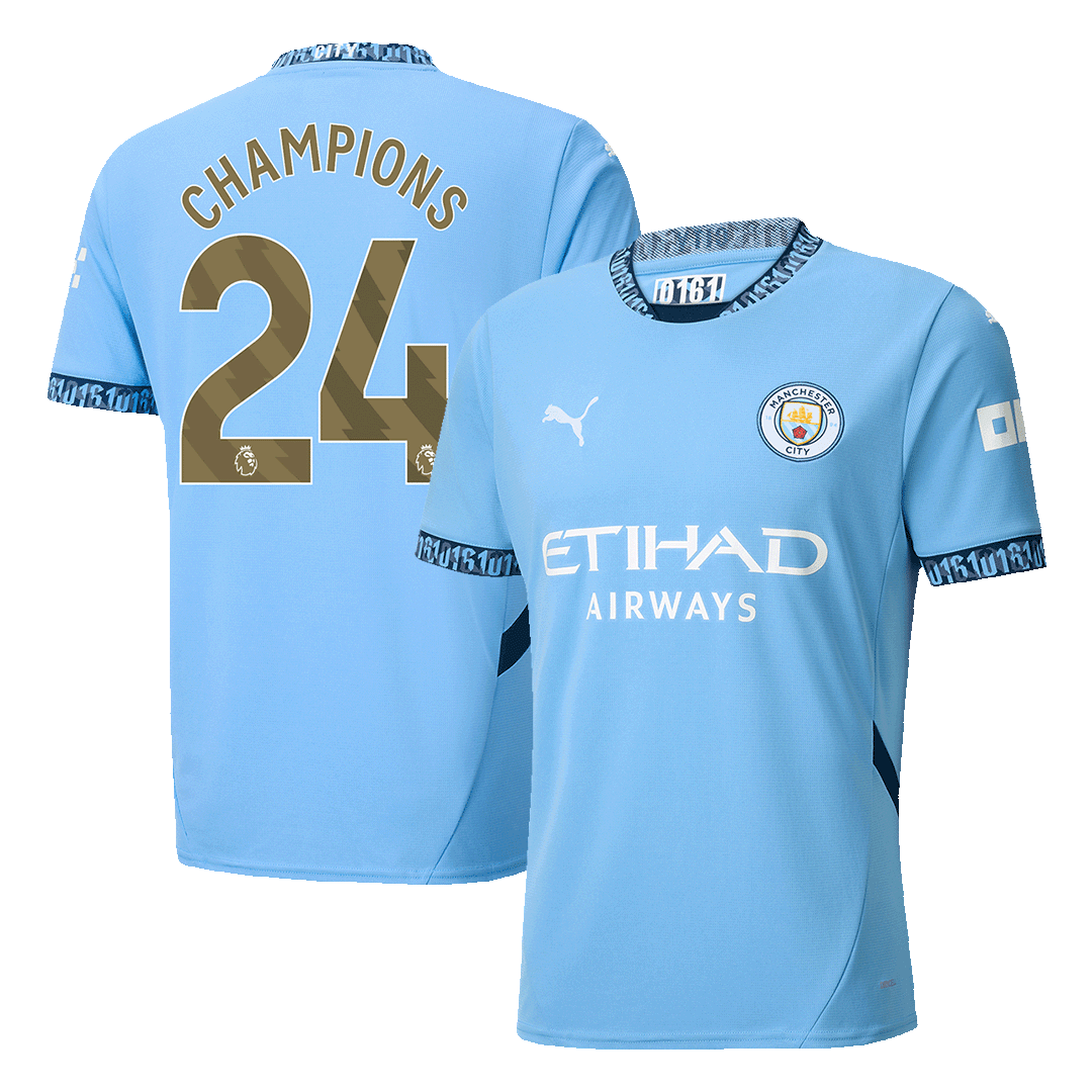 Soccer Kits CHAMPIONS #24 Manchester City Home Football Shirt 2024/25