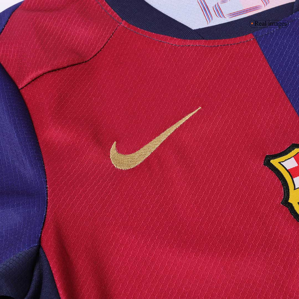 Maillot de football domicile Barcelone enfant (maillot + short) 2024/25 avec logo Spotify sans texte