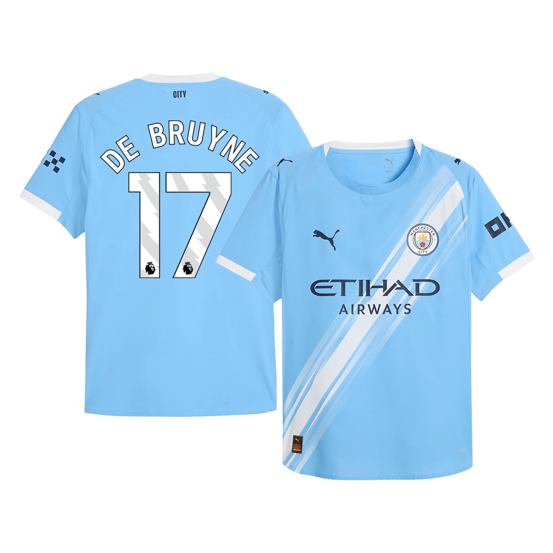 Soccer Kits Authentic DE BRUYNE #17 Manchester City Home Soccer Jersey 2025/26 Blue
