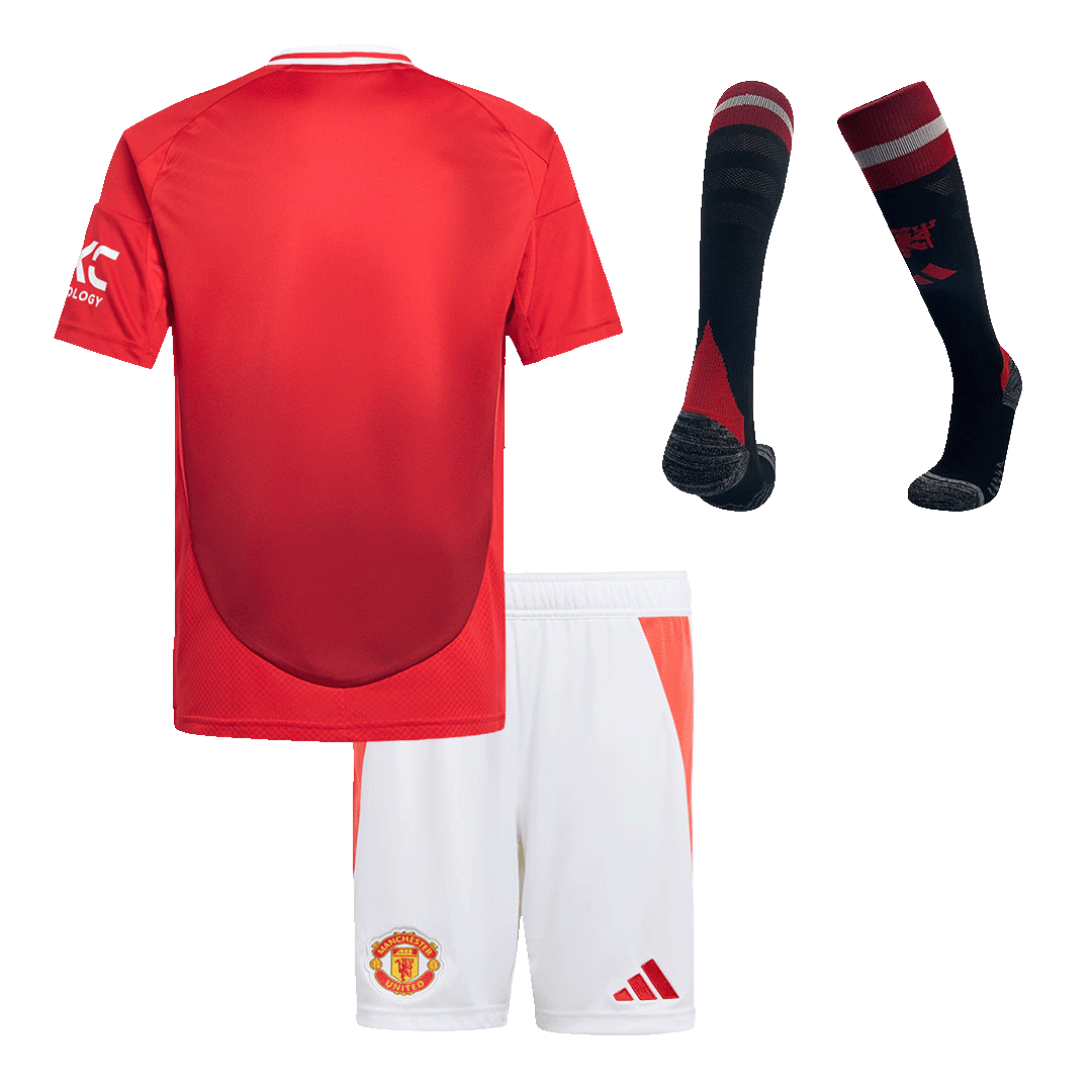 Camiseta de fútbol local del Manchester United para niños (camiseta, pantalón corto y calcetines) 2024/25