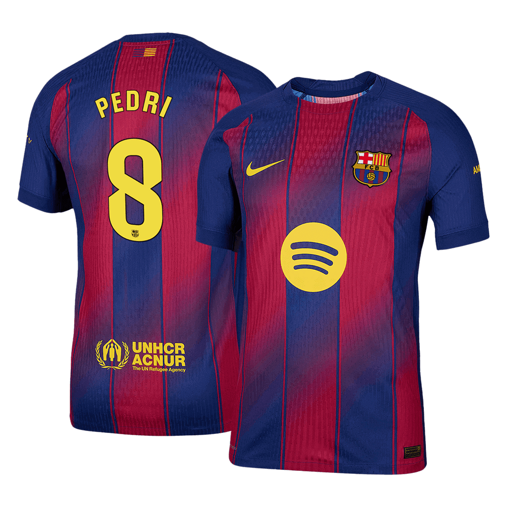 Soccer Kits Authentic PEDRI #8 Barcelona Home Soccer Jersey 2025/26 Red&Blue