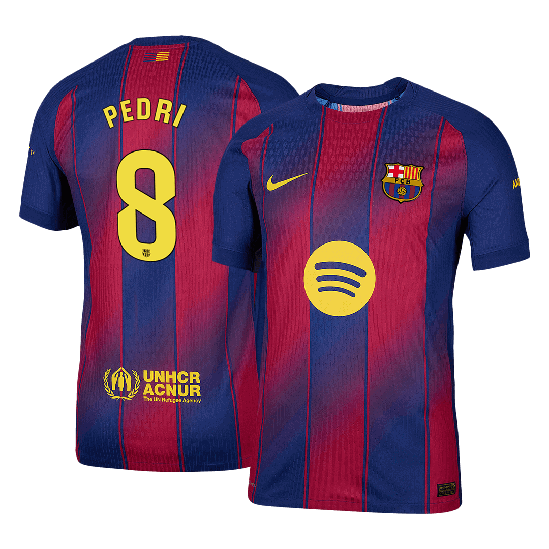 Soccer Kits Authentic PEDRI #8 Barcelona Home Soccer Jersey 2025/26 Red&Blue