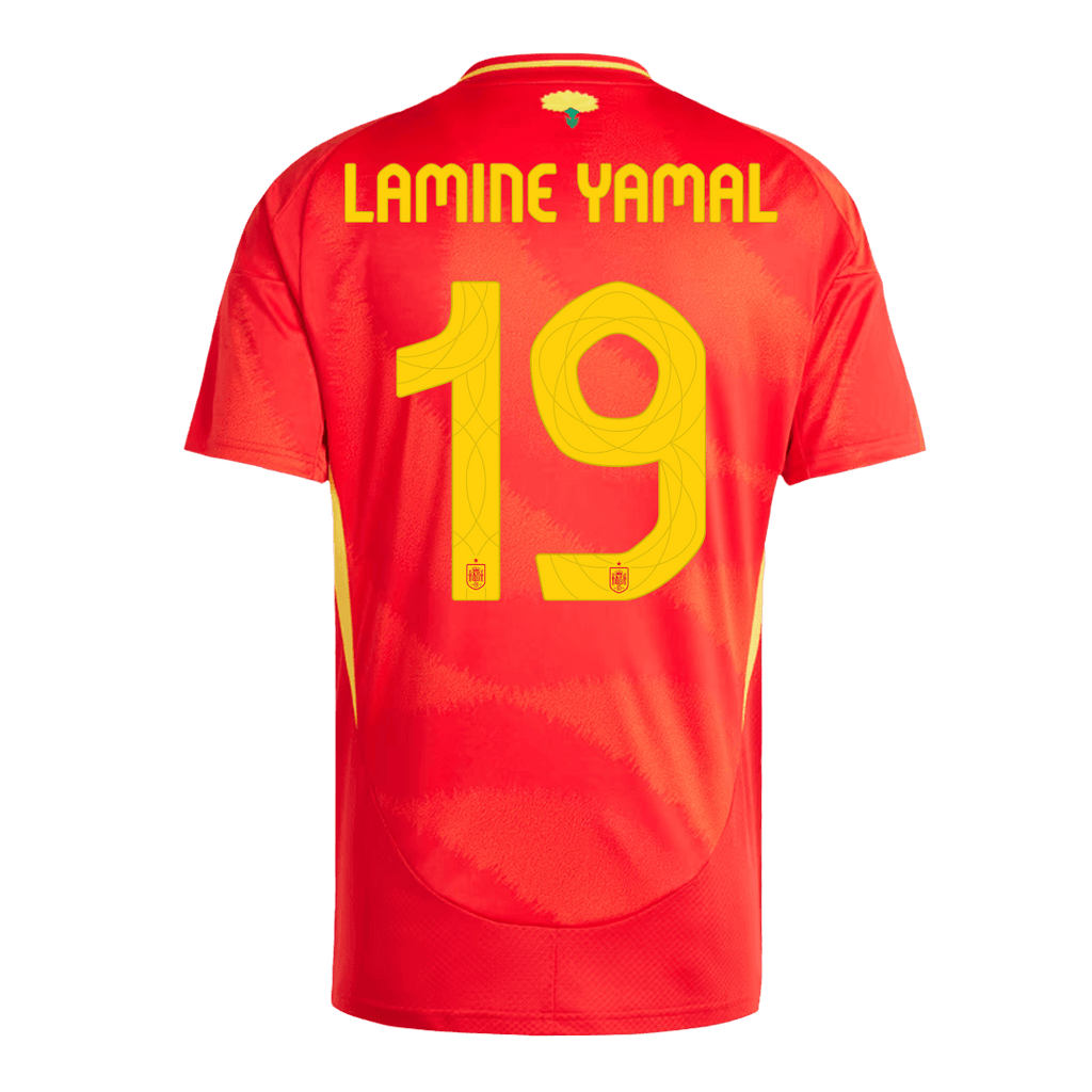 Maillot de football domicile Espagne LAMINE YAMAL #19 Euro 2024