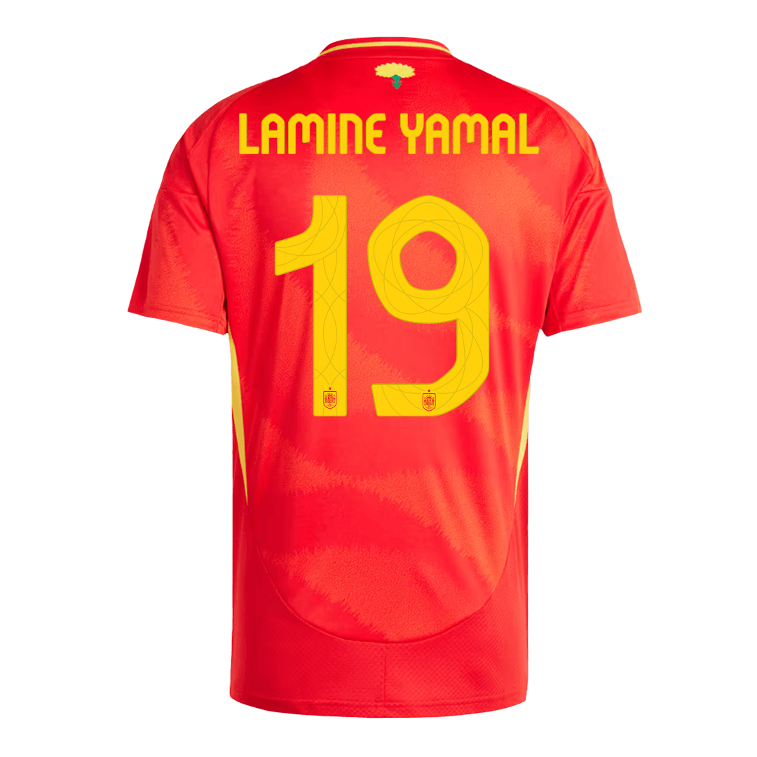 Maillot de football domicile Espagne LAMINE YAMAL #19 Euro 2024