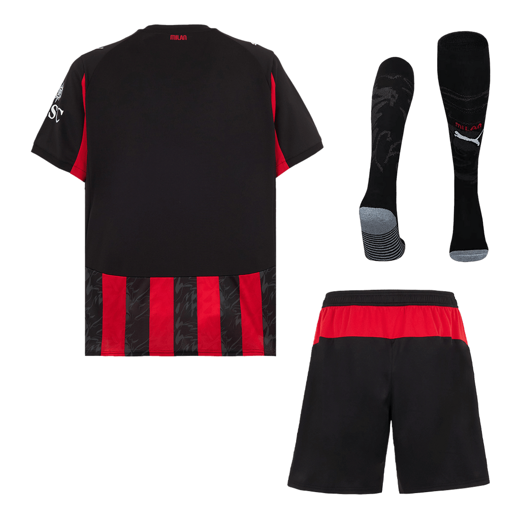 Soccer Kits AC Milan Home Soccer Jersey Kit(Jersey+Shorts+Socks) 2025/26
