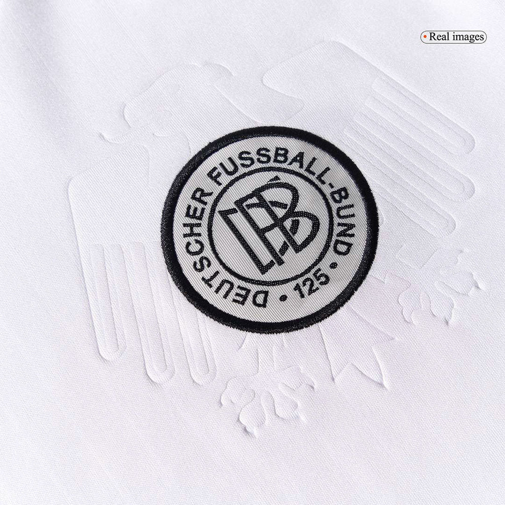 Camiseta de fútbol infantil del 125.º aniversario de Alemania (camiseta y pantalón corto) 2025, color blanco