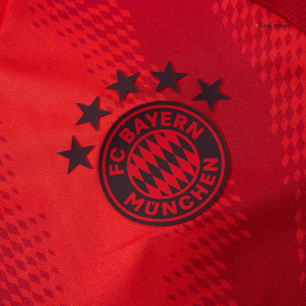 Maillot de football domicile Bayern Munich 2024/25 pour enfant (maillot, short, chaussettes) Rouge