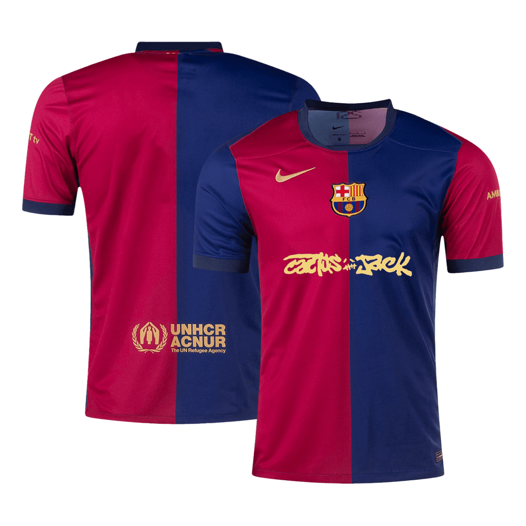 Soccer Kits Barcelona X Travis Scott Home Soccer Jersey 2024/25 Red&Blue