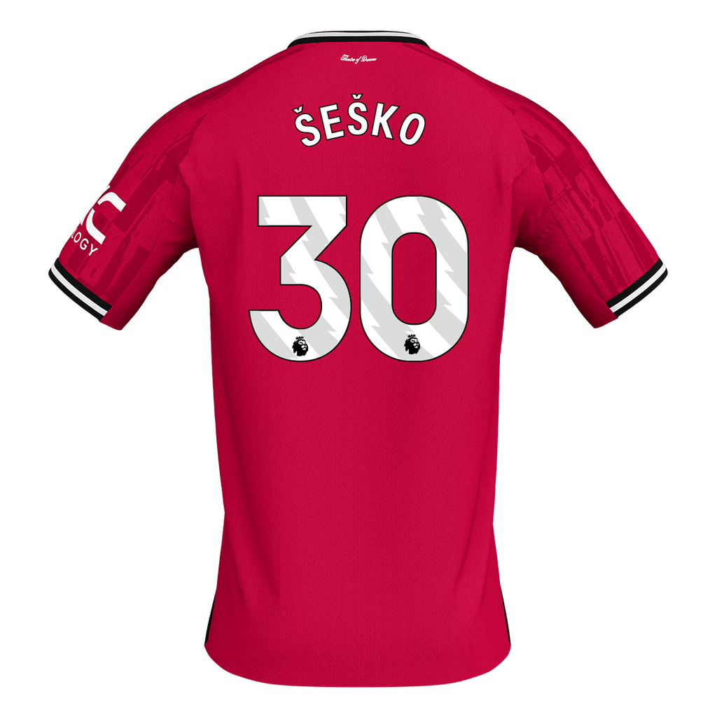 Kits de fútbol ŠEŠKO #30 Manchester United Home Soccer Jersey 2025/26 Rojo