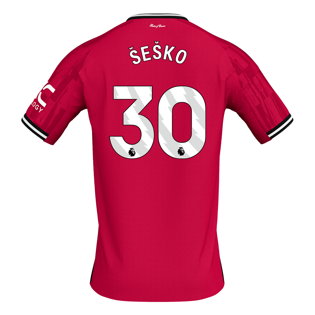 Kits de fútbol ŠEŠKO #30 Manchester United Home Soccer Jersey 2025/26 Rojo