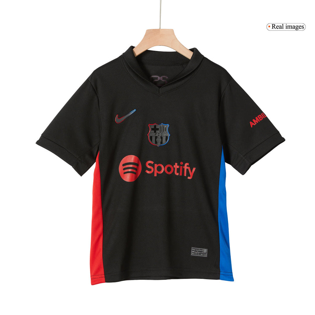 Maillots de football personnalisés pour enfants Barcelone Extérieur 2024/25