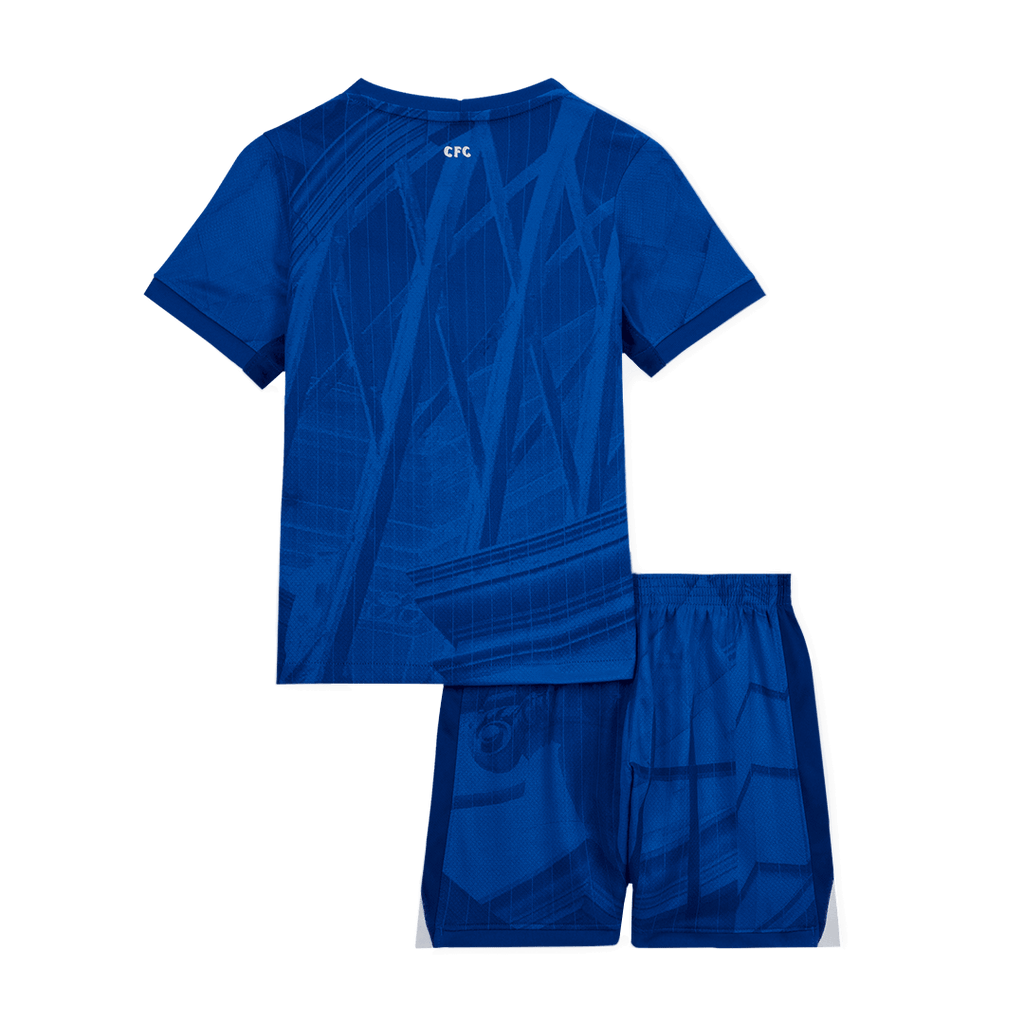 Kit de fútbol para niños: camiseta de local del Chelsea (camiseta y pantalones cortos) 2025/26, azul