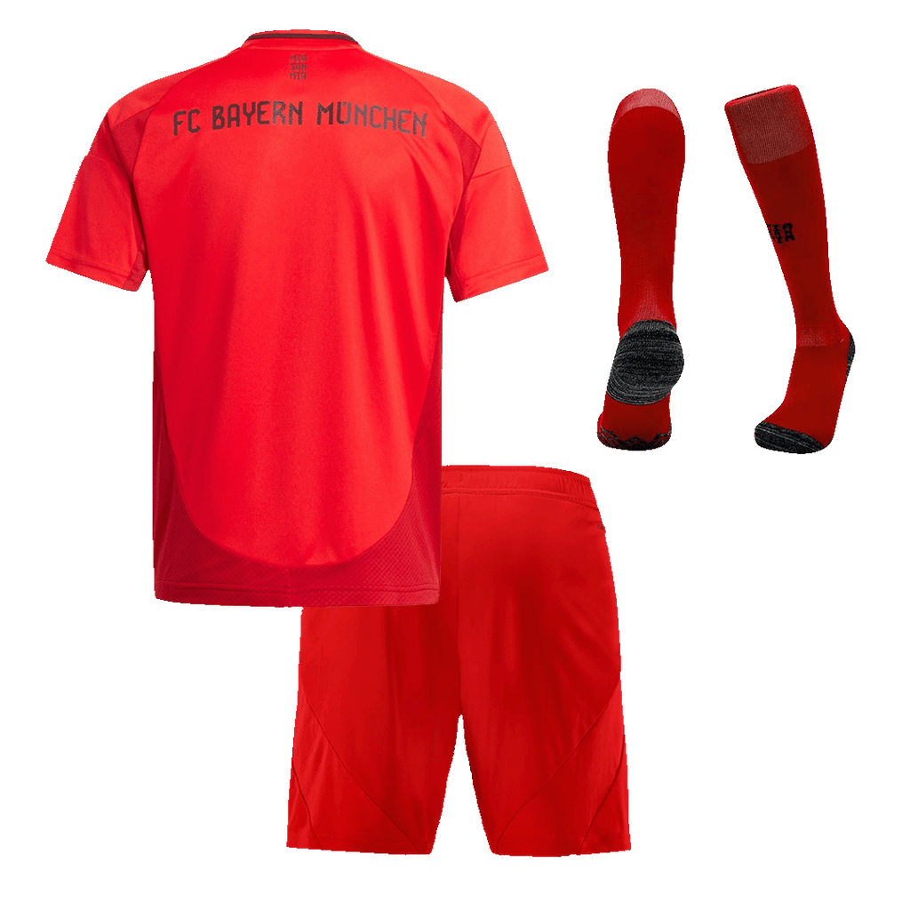 Maillot de football domicile Bayern Munich 2024/25 pour enfant (maillot, short, chaussettes) Rouge