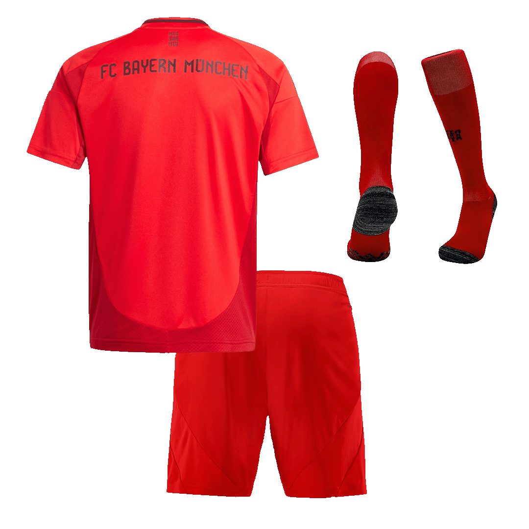 Maillot de football domicile Bayern Munich 2024/25 pour enfant (maillot, short, chaussettes) Rouge