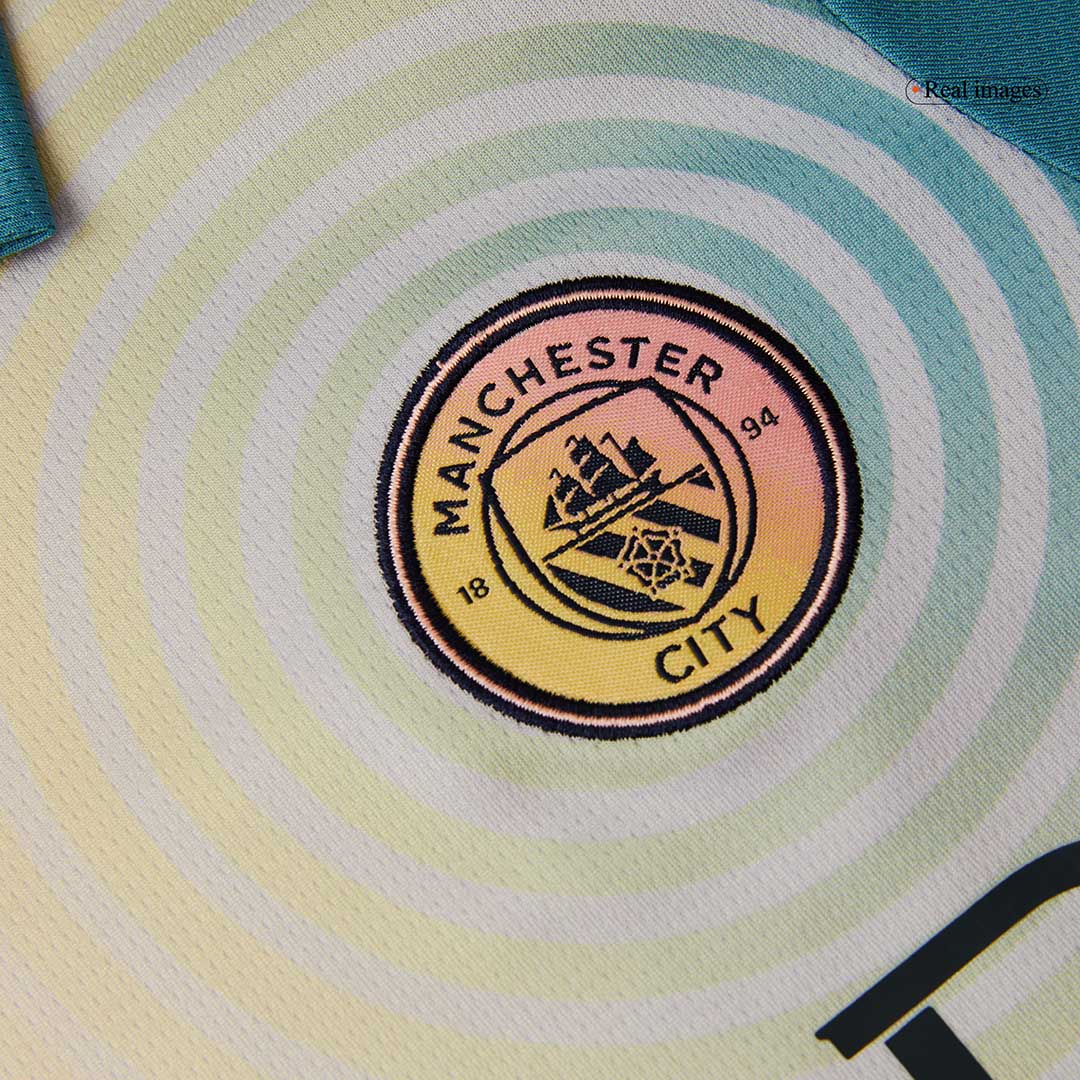 Camiseta de fútbol infantil del Manchester City (camiseta y pantalón corto) 2024/25 (4.ª equipación de visitante) "Definitely City"