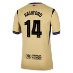 Maillot de football RASHFORD #14 Barcelone Extérieur 2025/26 Jaune - UCL