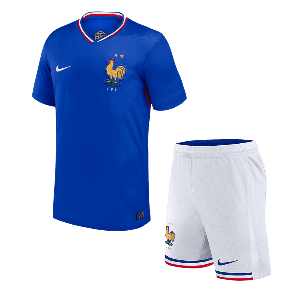 Kits de fútbol para niños: camiseta local de Francia (camiseta y pantalón corto) para la Eurocopa 2024