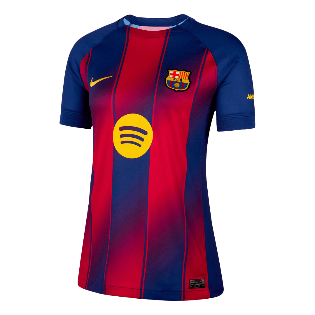 Camiseta de fútbol local del Barcelona para mujer 2025/26 azul y rojo