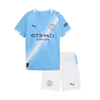 Kit de fútbol para niños: camiseta local del Manchester City (camiseta y pantalones cortos) 2025/26, azul