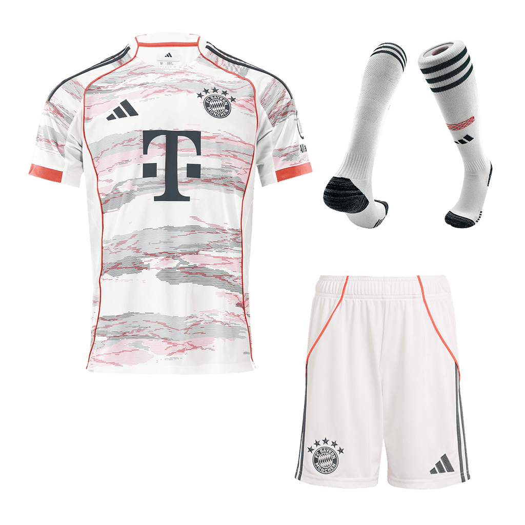 Soccer Kits Bayern Munich Away Soccer Jersey Kit(Jersey+Shorts+Socks) 2025/26 White