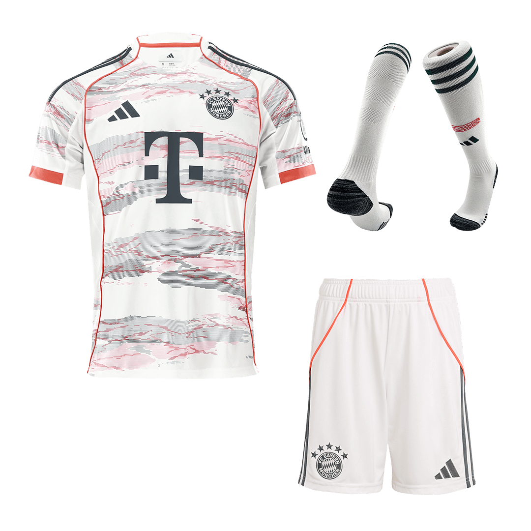 Soccer Kits Bayern Munich Away Soccer Jersey Kit(Jersey+Shorts+Socks) 2025/26 White