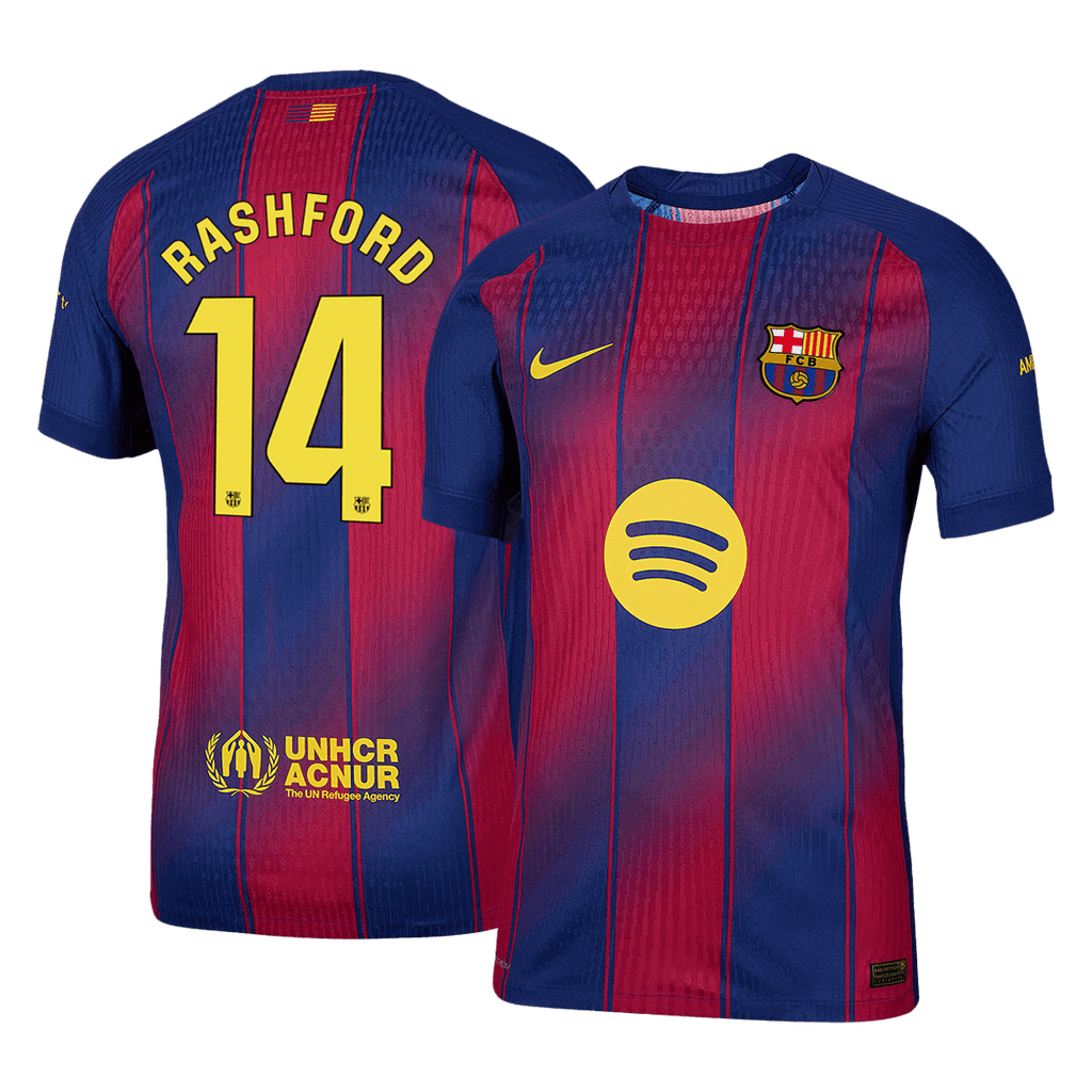 Soccer Kits Authentic RASHFORD #14 Barcelona Home Soccer Jersey 2025/26 Red&Blue