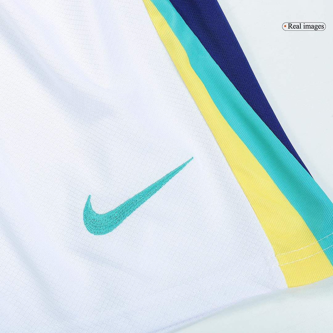 Kits de fútbol: Camiseta de fútbol visitante de Brasil para niños (camiseta y pantalones cortos) Copa América 2024