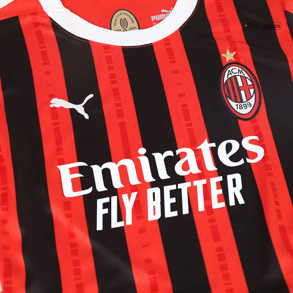 Kit de fútbol para niños: Camiseta de local del AC Milan (camiseta y pantalones cortos) 2024/25