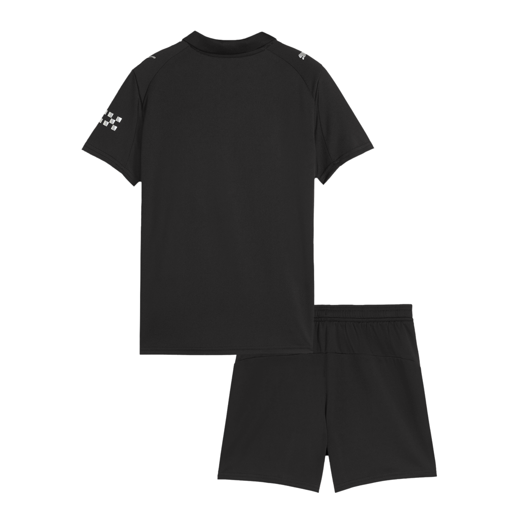 Camiseta de visitante del Manchester City para niño (camiseta y pantalón corto) 2025/26, color negro