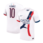 Soccer Kits Authentic O.DEMBÉLÉ#10 PSG Away Soccer Jersey 2024/25 White - UCL