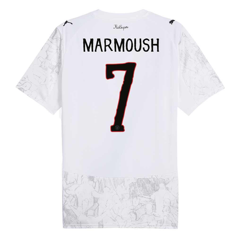 Maillot de football MARMOUSH #7 Manchester City KidSuper 2025/26 Blanc - Coupe du Monde des Clubs
