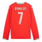 Kits de fútbol RONALDO #7 Portugal Home Camiseta de fútbol de manga larga 2025 Rojo