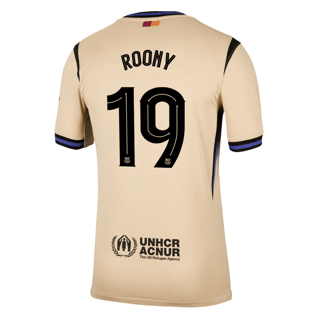 Camiseta de visitante del Barcelona ROONY #19 2025/26 amarilla - UCL