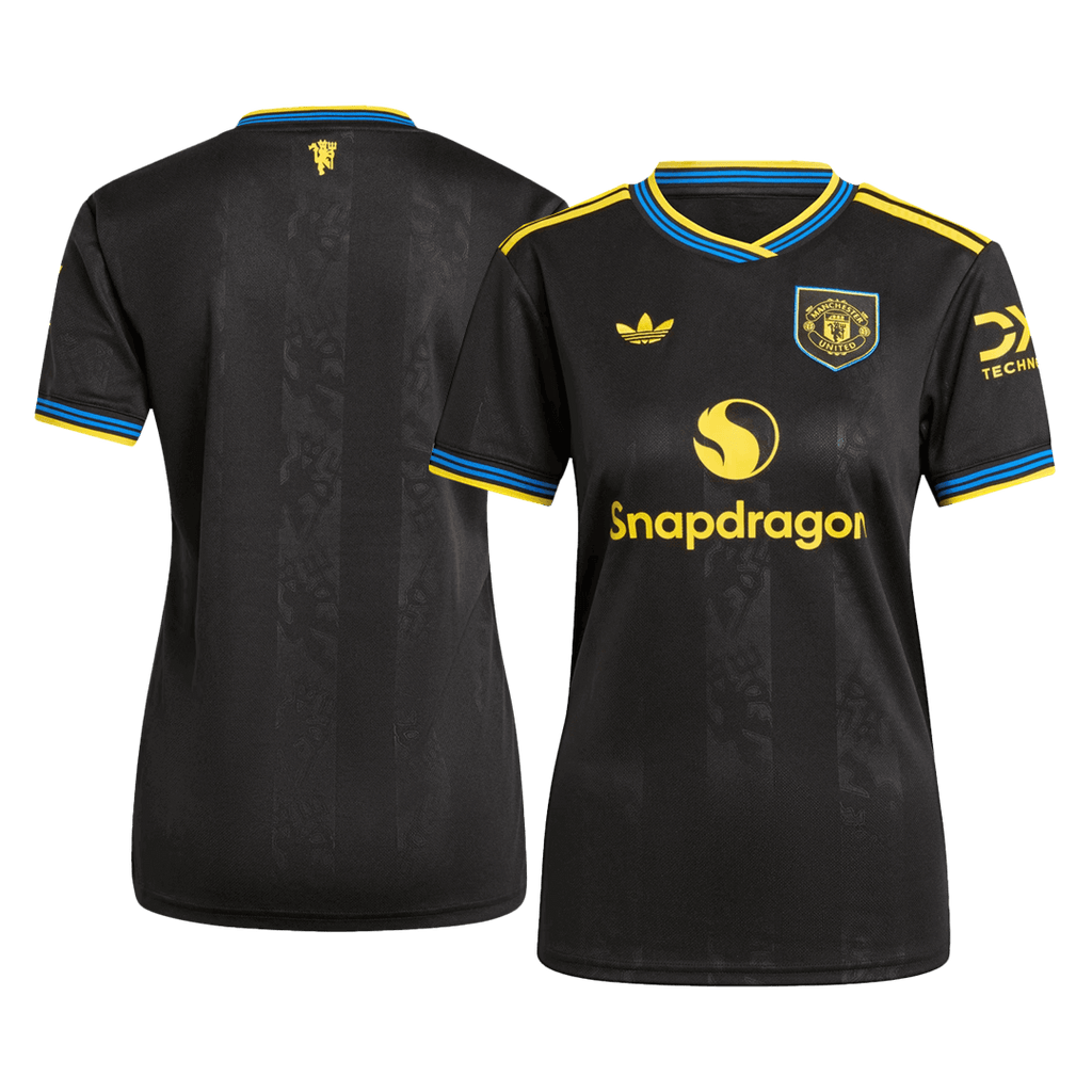 Soccer Kits Women's Manchester United Third Away Soccer Jersey 2025/26 Black