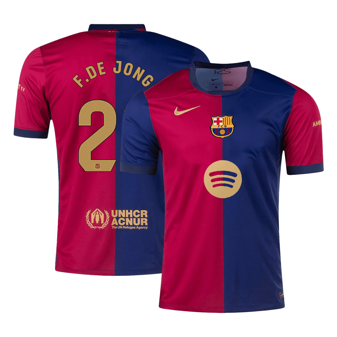 Maillot de football F.DE JONG #21 Barcelone Domicile 2024/25 - Logo Spotify sans texte