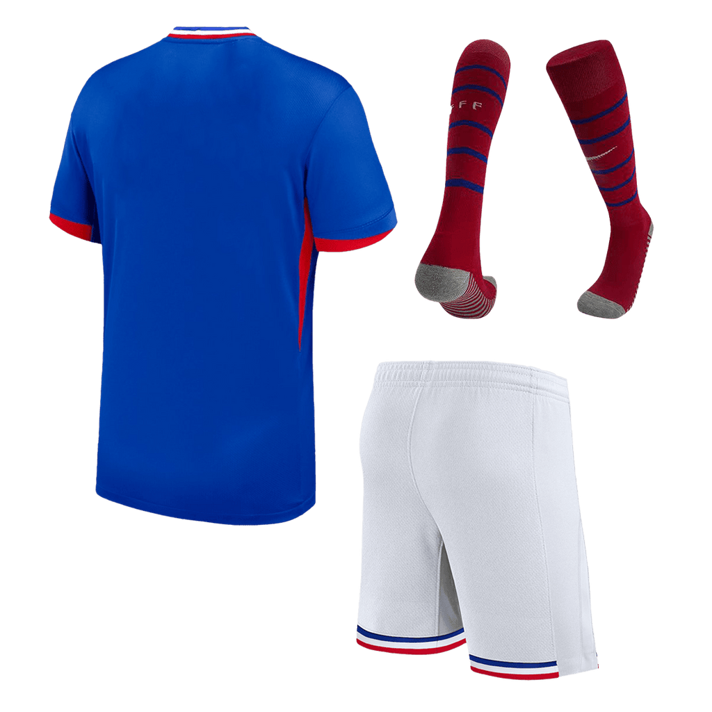 Kits de fútbol para niños: Camiseta local de Francia (camiseta, pantalones cortos y calcetines) para la Eurocopa 2024
