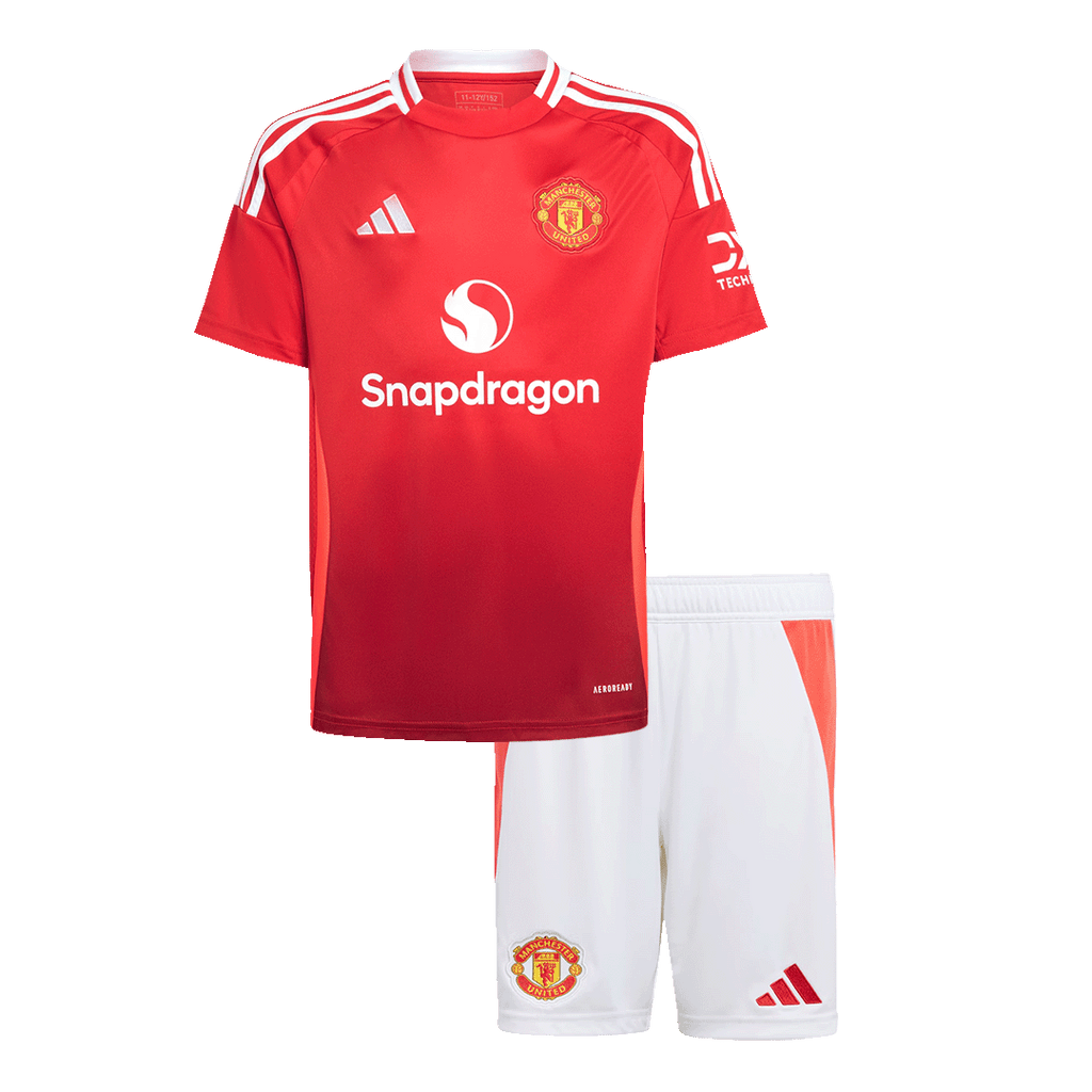 Camiseta de fútbol local del Manchester United para niños (camiseta y pantalón corto) 2024/25