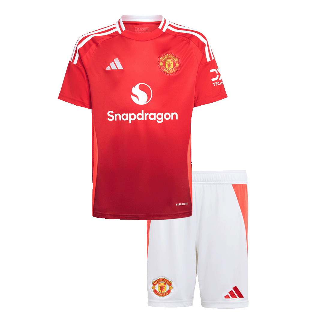 Camiseta de fútbol local del Manchester United para niños (camiseta y pantalón corto) 2024/25