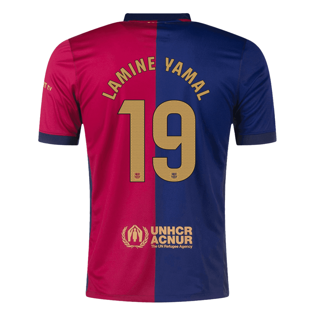 Maillot de football domicile LAMINE YAMAL #19 Barcelone 2024/25