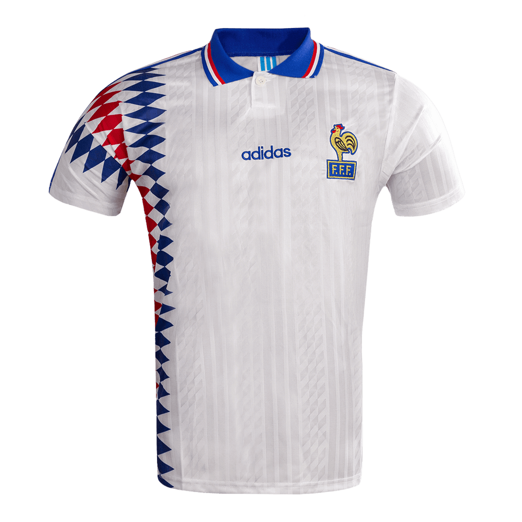 Camiseta de fútbol retro de visitante de Francia 1994