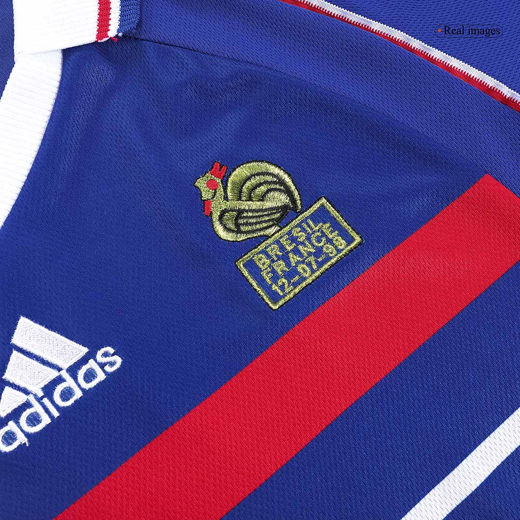 Kits de fútbol Retro ZIDANE #10 1998 Francia Camiseta de fútbol local 