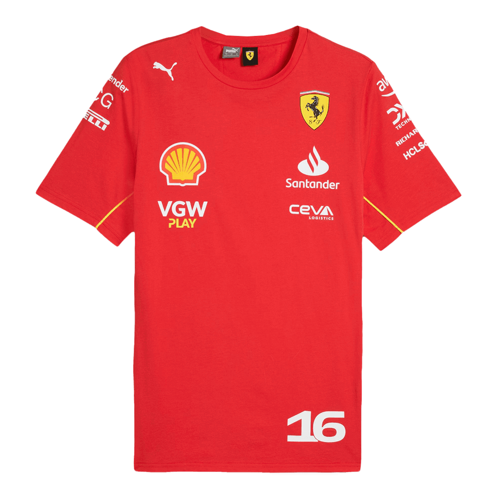 Maillot de football Ferrari F1 Racing Team Charles Leclerc #16 T-Shirt 2024