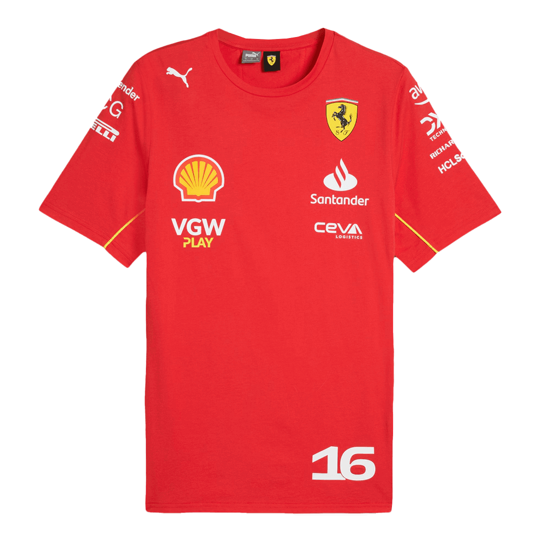 Maillot de football Ferrari F1 Racing Team Charles Leclerc #16 T-Shirt 2024