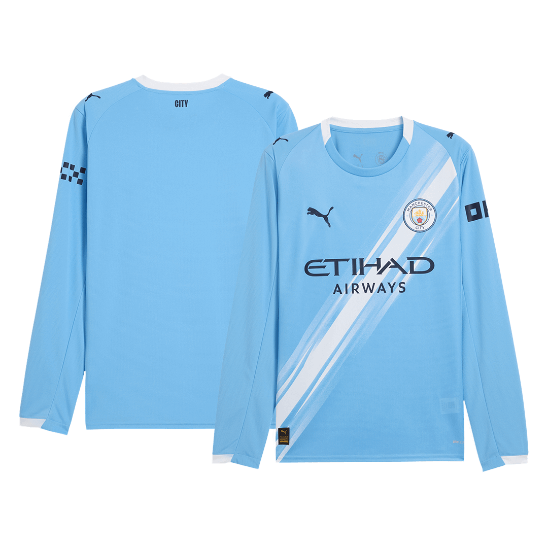 Maillot de football à manches longues Manchester City Domicile 2025/26 Bleu