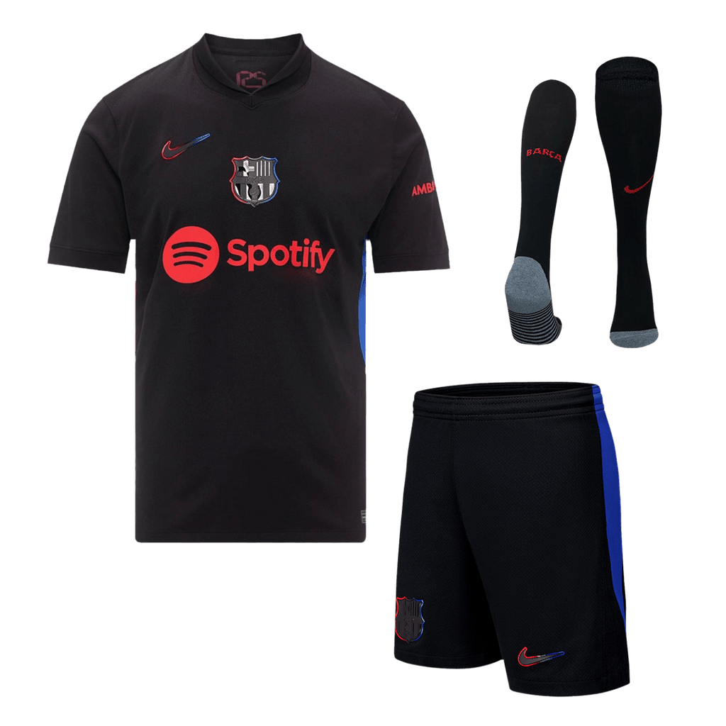 Soccer Kits Barcelona Away Soccer Jersey Kit(Jersey+Shorts+Socks) 2024/25