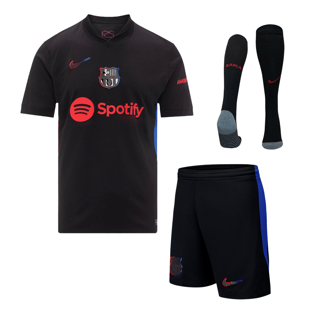Soccer Kits Barcelona Away Soccer Jersey Kit(Jersey+Shorts+Socks) 2024/25