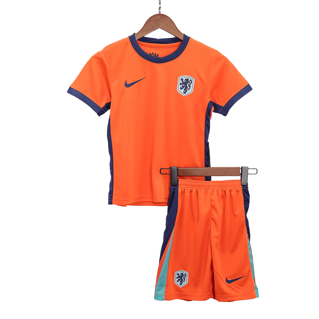 Kits de fútbol para niños: camiseta local de Holanda (camiseta, pantalones cortos y calcetines) para la Eurocopa 2024