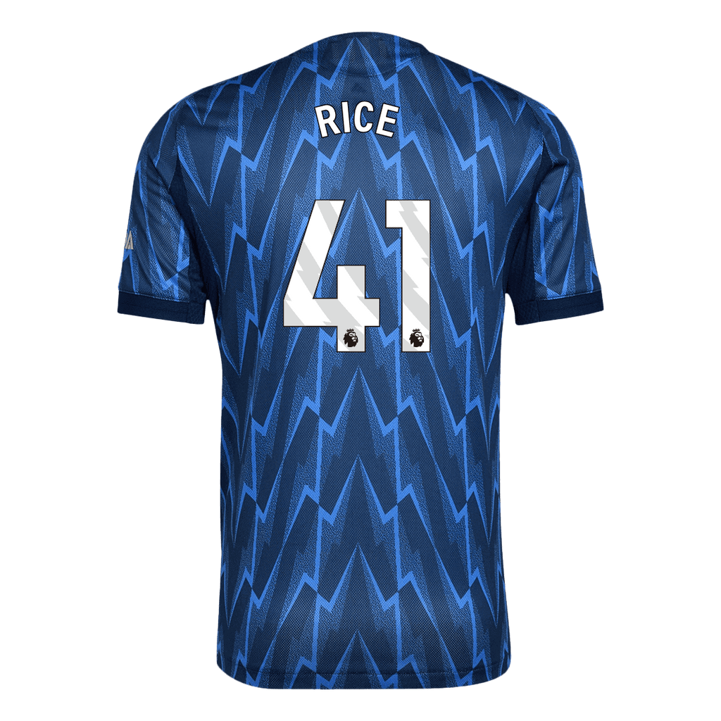 Maillot de football extérieur authentique Arsenal RICE #41 2025/26 Bleu
