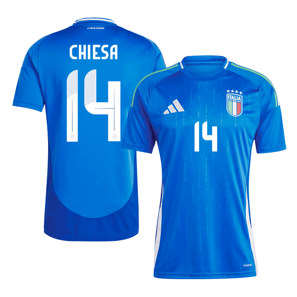 Soccer Kits CHIESA #14 Italy Home Soccer Jersey Euro 2024
